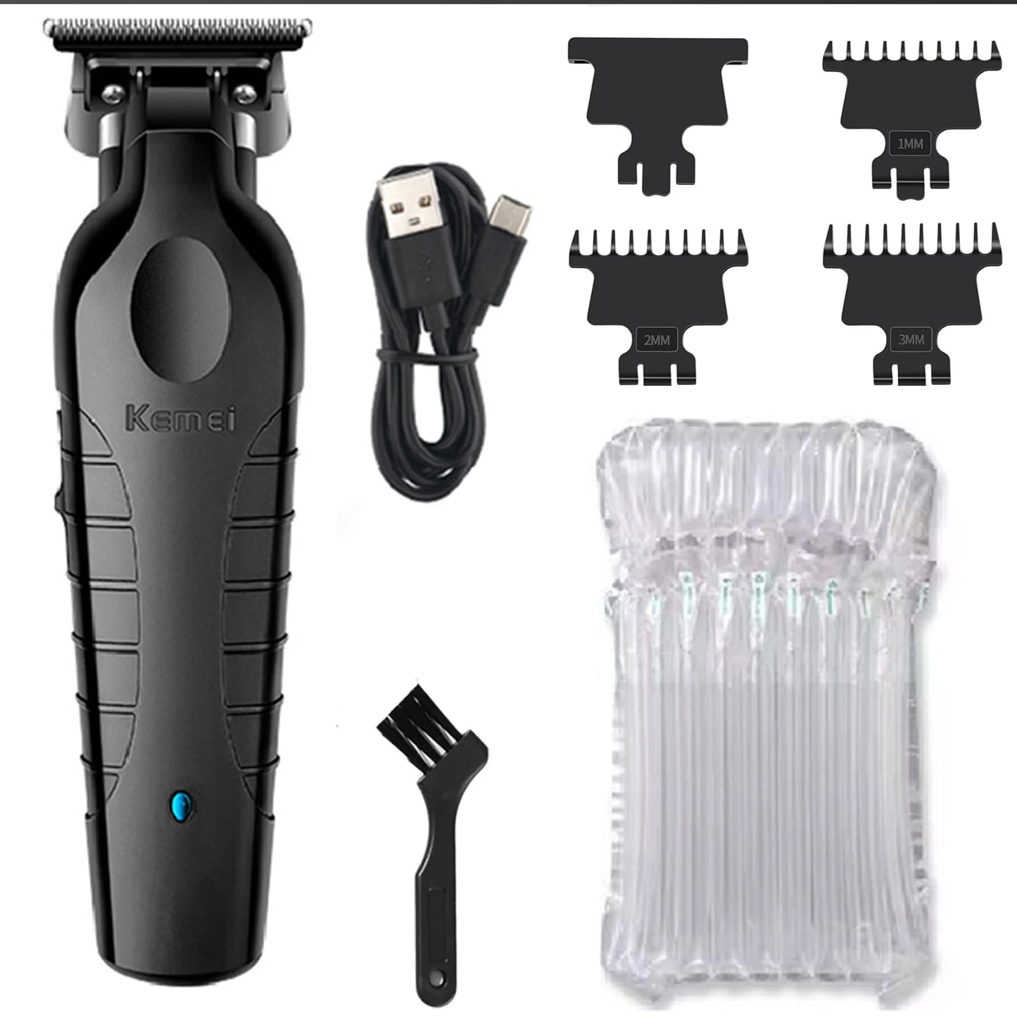 Kemei 2299 professional men's hair/beard trimmer with zero gap hair clipper and T-shaped blade, cordless charging