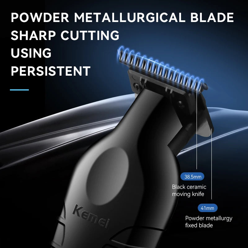 Kemei Men's Cordless Hair Clipper USB Rechargeable Zero Gap Trimmer Electric Hair Clipper Original Blade Accessories KM-2299