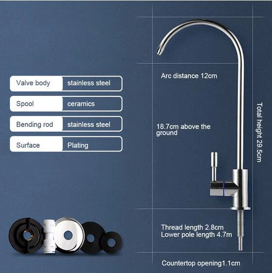 Water Purifier Faucet, Lead-Free Filtered Faucet Fits Reverse Osmosis Units or Water Filtration System Kitchen RO Faucet