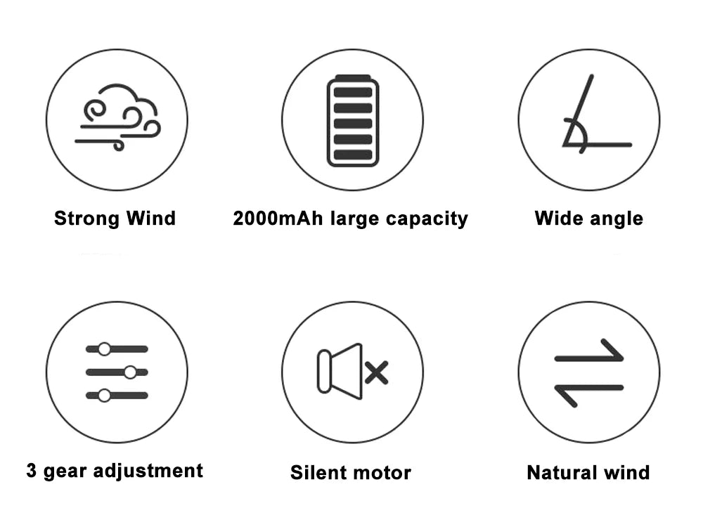 Portable Mini Fan Waist Clip Fan Rechargeable Hanging Neck Fan Outdoor Camping Waist Fan USB Small Cooling Pocket Fan for Travel