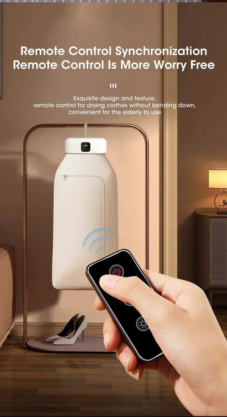 Mini Portable Dryer Foldable Electric Dryer Intelligent Timed Fast Drying Household Cabinet with Drying Bag Compact Travel Style