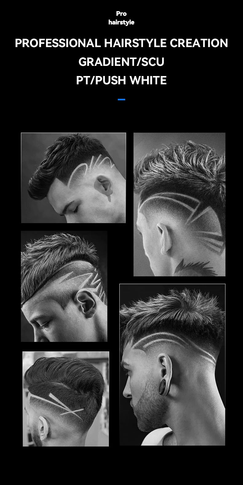 Kemei Men's Cordless Hair Clipper USB Rechargeable Zero Gap Trimmer Electric Hair Clipper Original Blade Accessories KM-2299