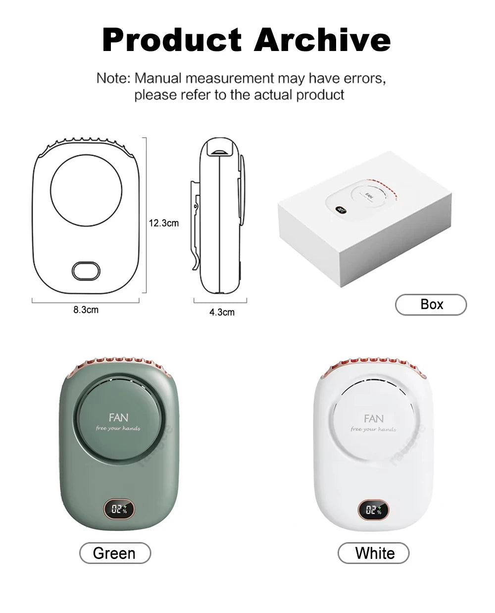 Portable Mini Fan Waist Clip Fan Rechargeable Hanging Neck Fan Outdoor Camping Waist Fan USB Small Cooling Pocket Fan for Travel
