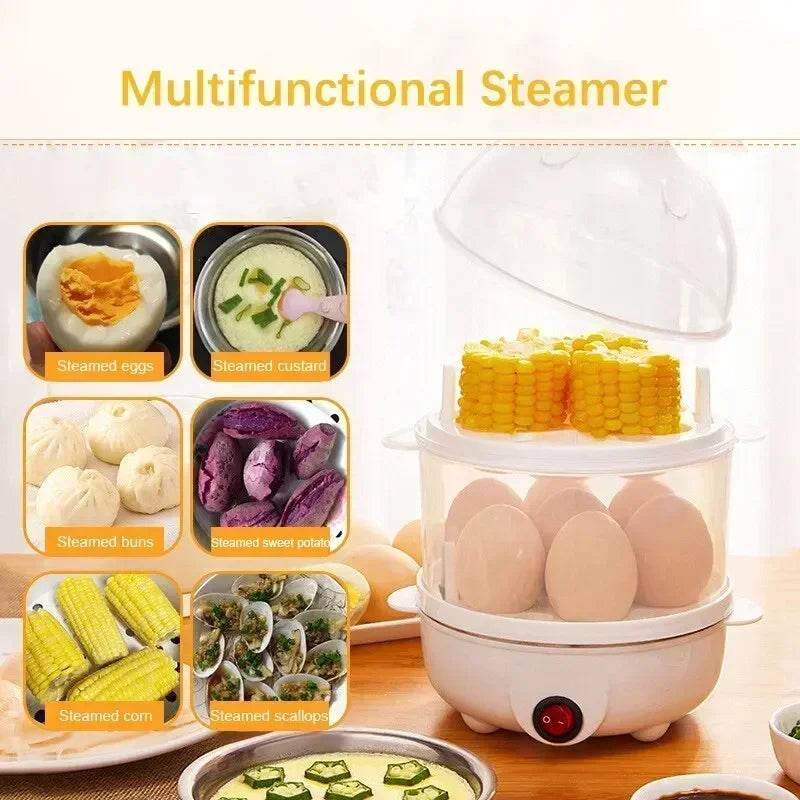 Multifunctional Electric Egg Boiler Double Layers Cooker Mini Steamer Poacher Kitchen Cooking Breakfast Machine breakfast maker