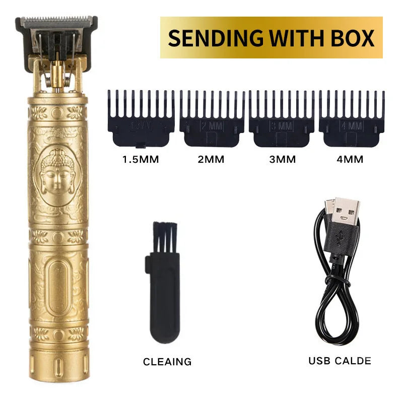 Professional Men's Electric Hair Clipper, USB Rechargeable Trimmer for Beard & Haircut, Cordless Grooming Kit, Father's Day Gift