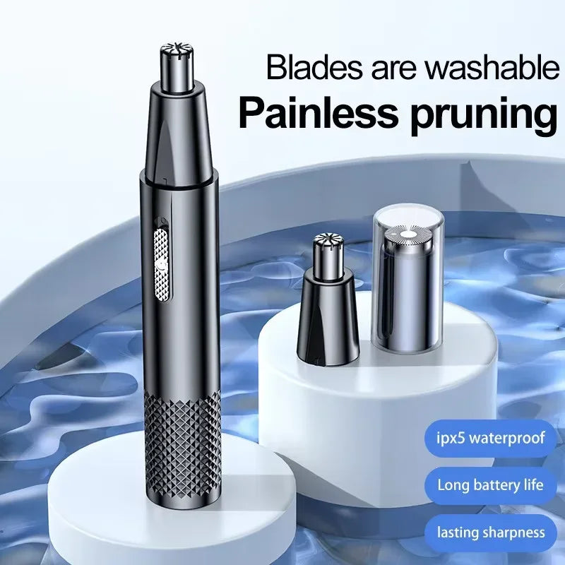 Ear and Nose Hair Trimmer for Men 360 Rotating Dual-Blade Electric Shaver Professional Ear Nose Hair Clipper Facial Hair Removal