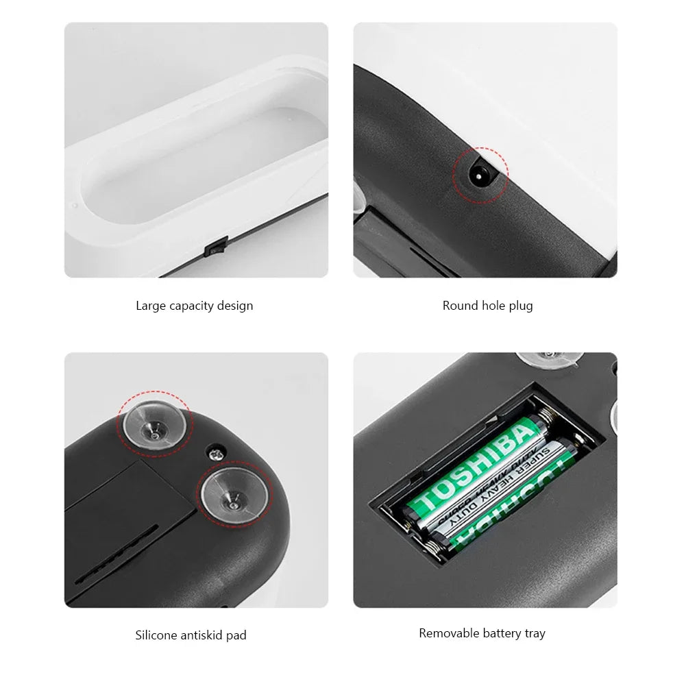 Plastic Vibration Wash Cleaner Multipurpose Ultrasonic Jewelry Cleaner Portable Electric Simple Operation for Everyday Objects
