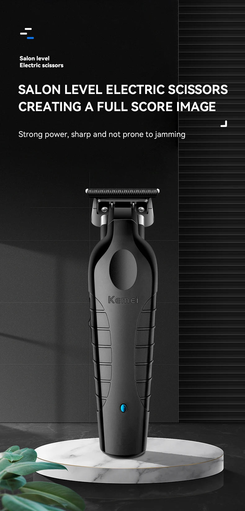 Kemei Men's Cordless Hair Clipper USB Rechargeable Zero Gap Trimmer Electric Hair Clipper Original Blade Accessories KM-2299