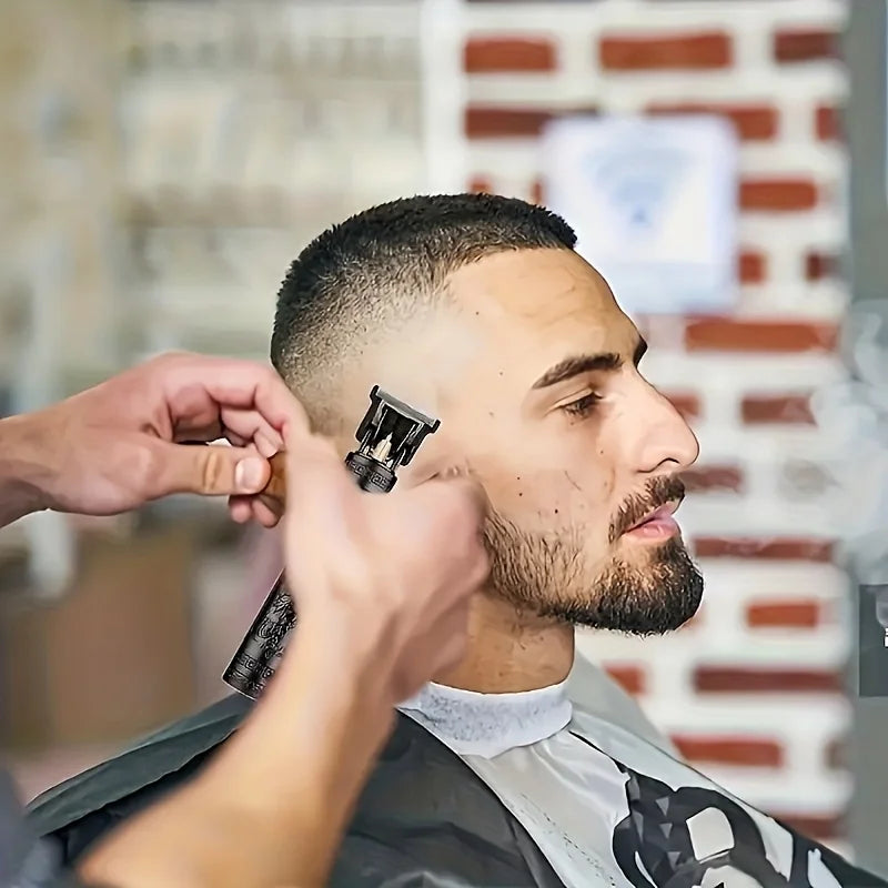 Professional Men's Electric Hair Clipper, USB Rechargeable Trimmer for Beard & Haircut, Cordless Grooming Kit, Father's Day Gift