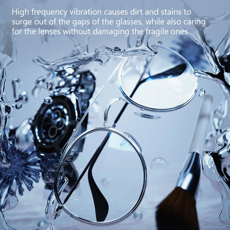 Ultrasonic Cleaner Wireless Glasses Cleaning Machine Eyewear Watch Jewelry Braces Cleaner Vibration Cleaning Box Removing Stains