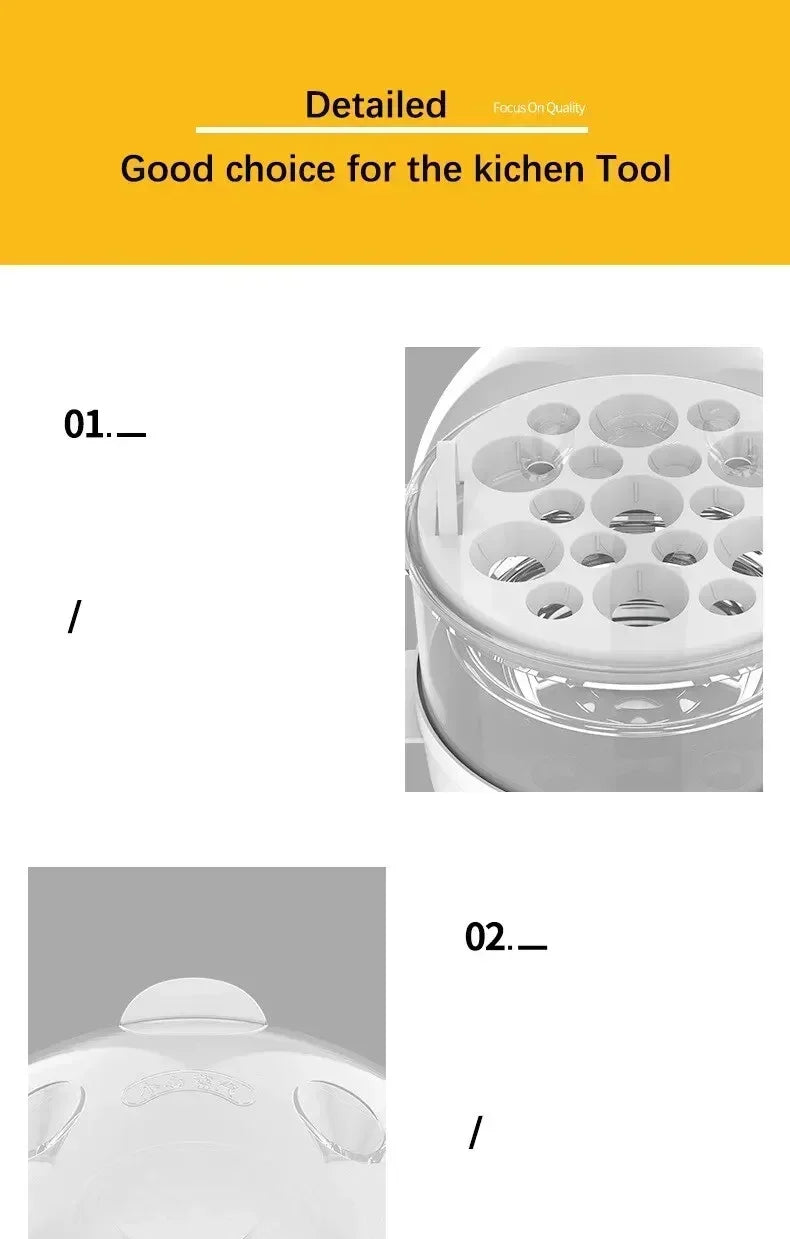 Multifunctional Electric Egg Boiler Double Layers Cooker Mini Steamer Poacher Kitchen Cooking Breakfast Machine breakfast maker