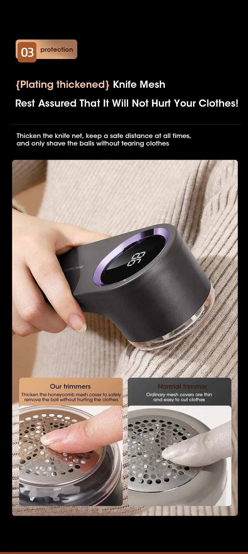 Electric Lint Remover Electric Pellet Fluff Remover Digital Display Debobbler Clothes Shaver Multifunction for Clothes Sweater