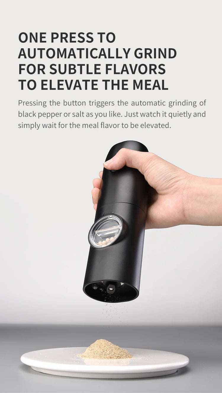 1/2PCS Electric Salt And Pepper Grinder with LED Light Gravity Sensing Adjustable Spice Mills Cordless Automatic Kitchen Gadget