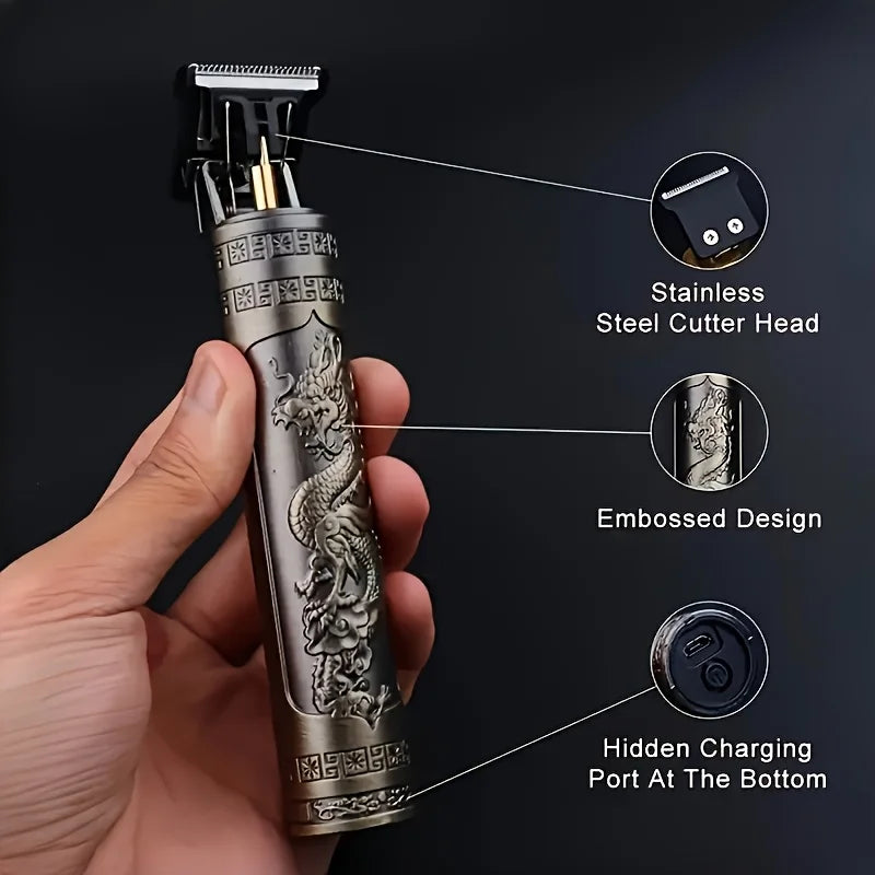 Professional Men's Electric Hair Clipper, USB Rechargeable Trimmer for Beard & Haircut, Cordless Grooming Kit, Father's Day Gift