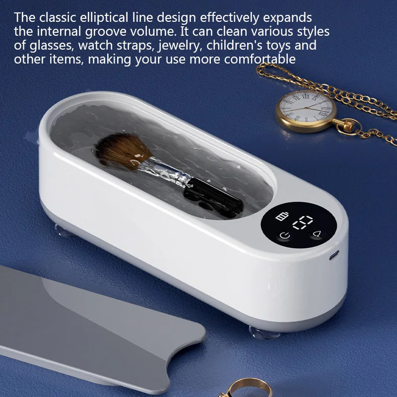 Ultrasonic Cleaner Wireless Glasses Cleaning Machine Eyewear Watch Jewelry Braces Cleaner Vibration Cleaning Box Removing Stains