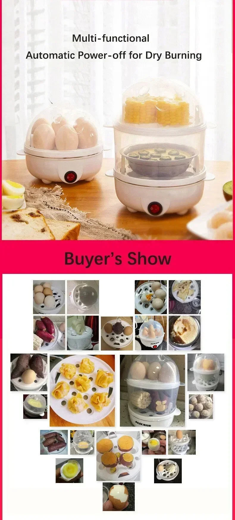 Multifunctional Electric Egg Boiler Double Layers Cooker Mini Steamer Poacher Kitchen Cooking Breakfast Machine breakfast maker