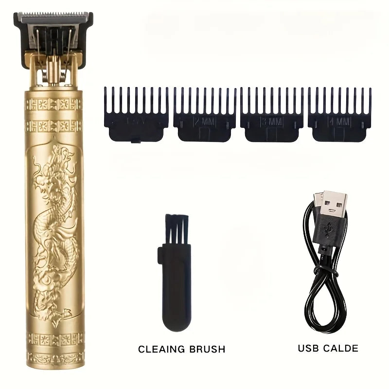 Professional Men's Electric Hair Clipper, USB Rechargeable Trimmer for Beard & Haircut, Cordless Grooming Kit, Father's Day Gift
