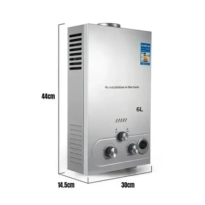 6L/8L Gas Water Heater Digital Stainless Steel Tankless Propane Gas LPG Boiler Heater Kits Home Camping Appliance