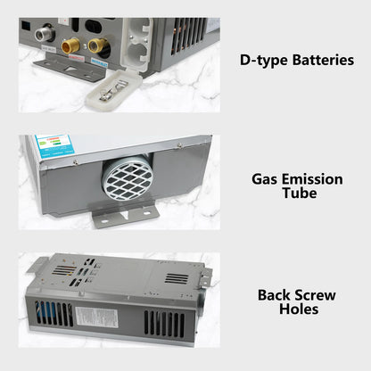 6L/8L Gas Water Heater Digital Stainless Steel Tankless Propane Gas LPG Boiler Heater Kits Home Camping Appliance