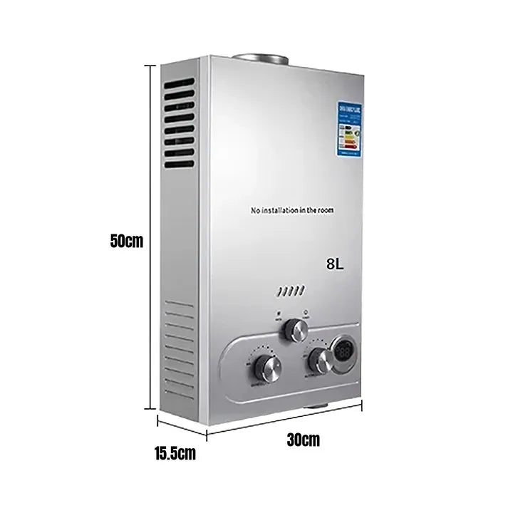 6L/8L Gas Water Heater Digital Stainless Steel Tankless Propane Gas LPG Boiler Heater Kits Home Camping Appliance