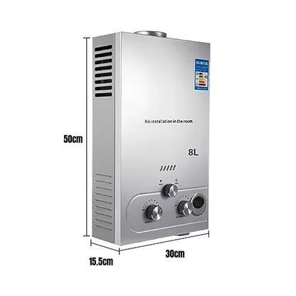 6L/8L Gas Water Heater Digital Stainless Steel Tankless Propane Gas LPG Boiler Heater Kits Home Camping Appliance