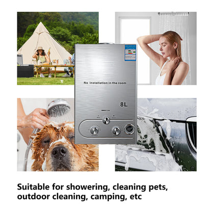 6L/8L Gas Water Heater Digital Stainless Steel Tankless Propane Gas LPG Boiler Heater Kits Home Camping Appliance