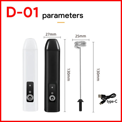 HOT  Electric Milk Frother + Egg Beater Wireless Type-C Charging 3 Speeds Mini Handheld Foam Maker Coffee Whisk Cooking Tools