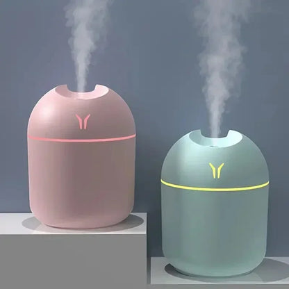 1pc  Compact USB Aroma Diffuser & Humidifier withLED Night Light - Pink & Mint Green, Essential Oil Atomizer for Homeand Car Use