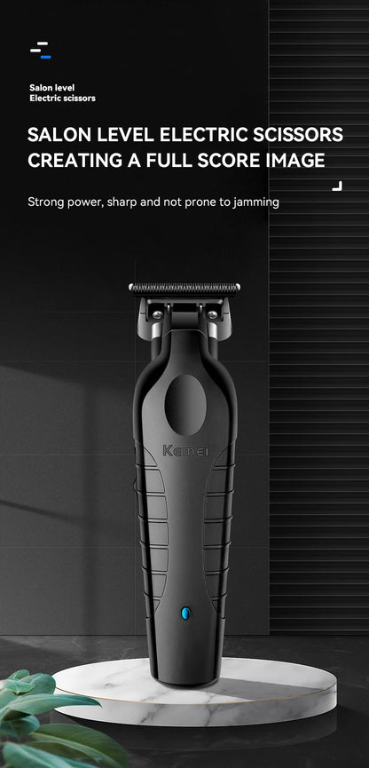 Kemei Men's Cordless Hair Clipper USB Rechargeable Zero Gap Trimmer Electric Hair Clipper Original Blade Accessories KM-2299