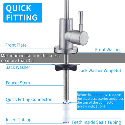Water Purifier Faucet, Lead-Free Filtered Faucet Fits Reverse Osmosis Units or Water Filtration System Kitchen RO Faucet