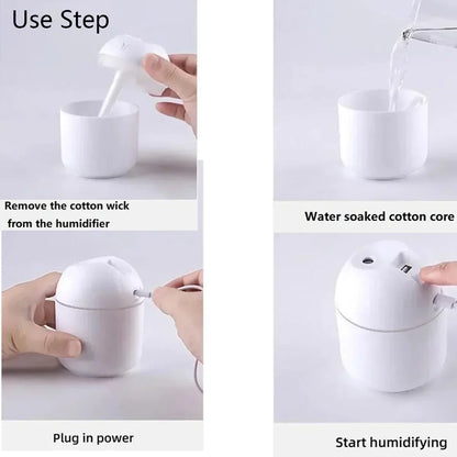 1pc  Compact USB Aroma Diffuser & Humidifier withLED Night Light - Pink & Mint Green, Essential Oil Atomizer for Homeand Car Use
