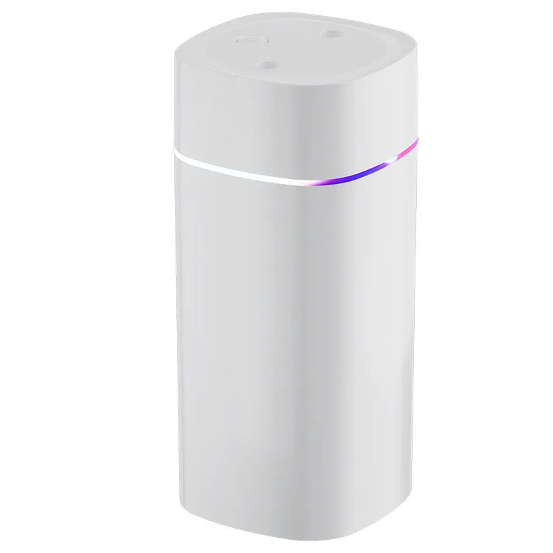 Dual-Nozzle USB Humidifier | 600ml/H Super Mist & Ultra Quiet | Car/Home Moisturizing Device